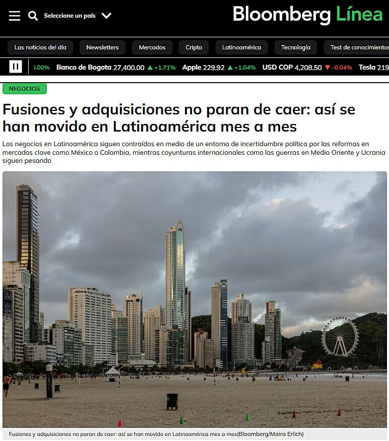 Fusiones y adquisiciones no paran de caer: as se han movido en Latinoamrica mes a mes